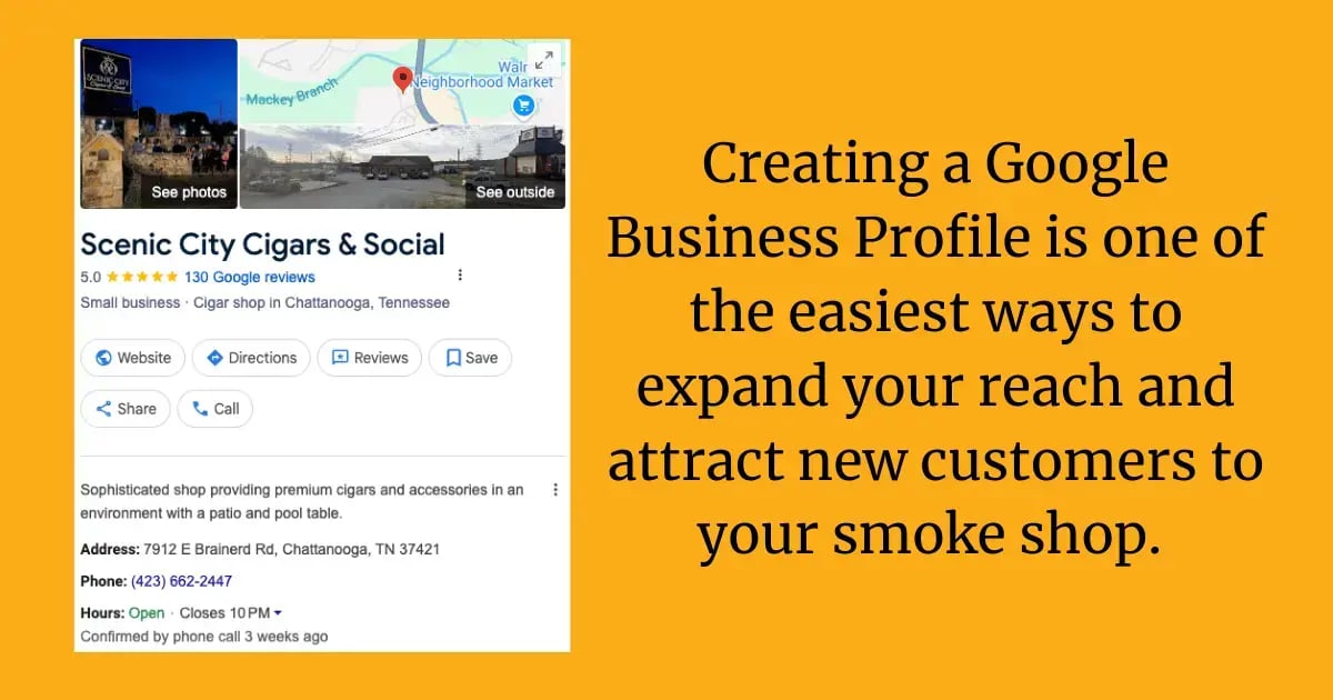 Creating a Google Business Profile is one of the easiest ways to expand your reach and attract new customers to your smoke shop