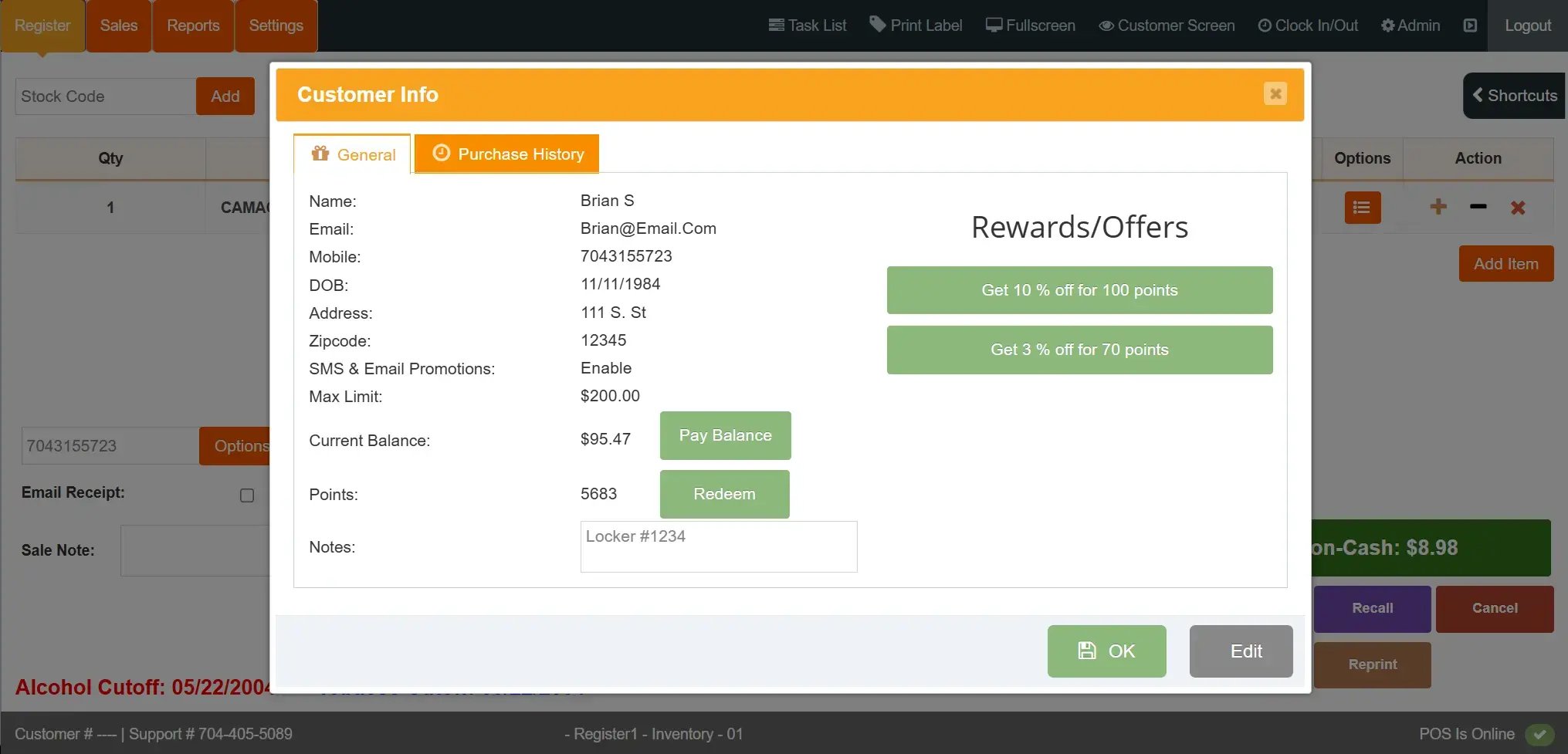 CGR Screenshot - Customer Loyalty