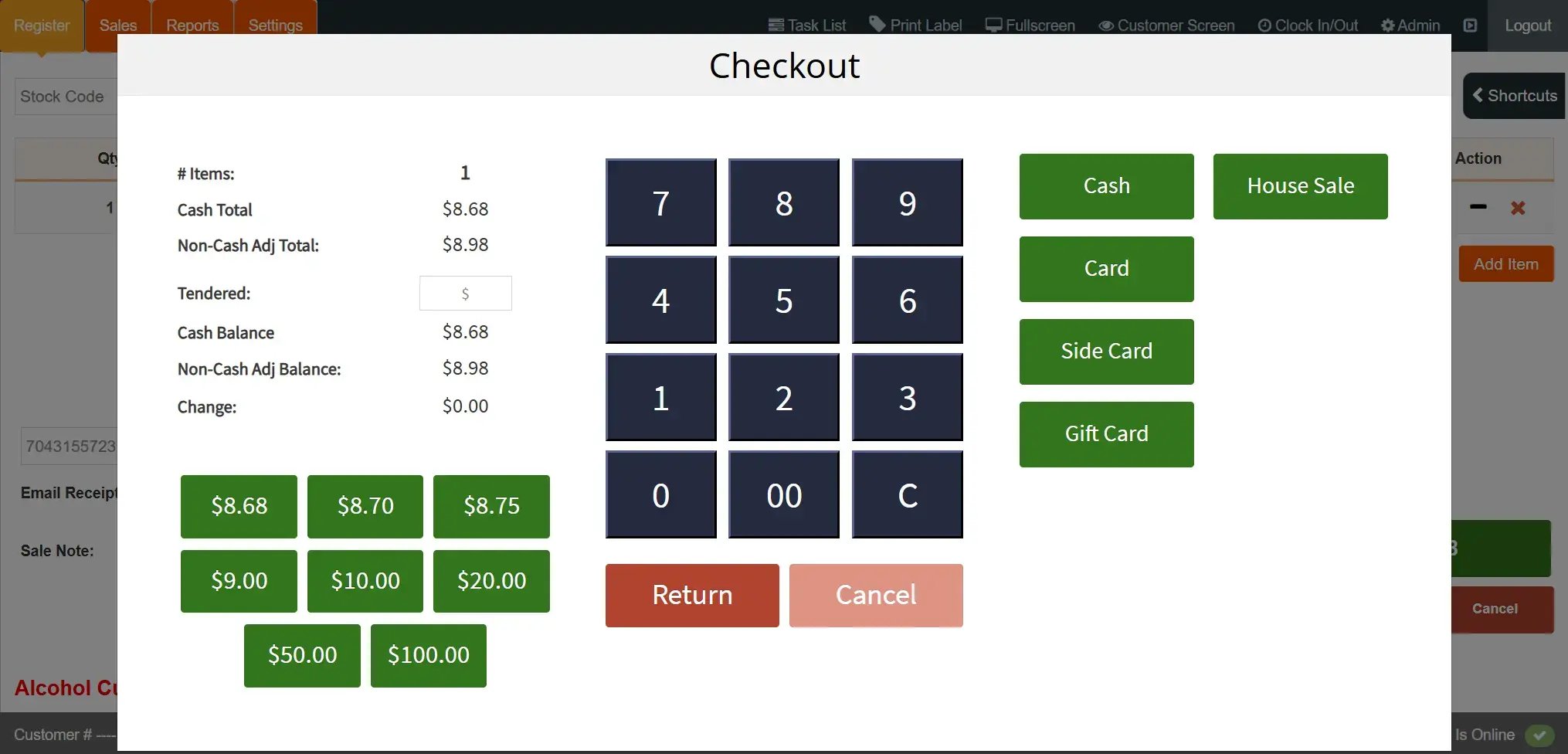 CGR Screenshot - Payments