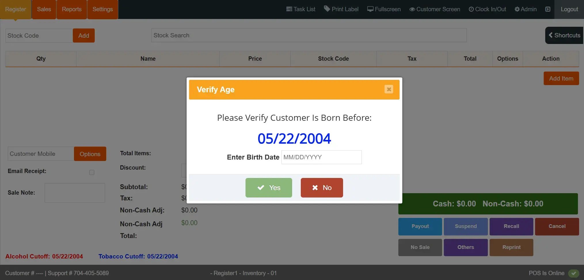 CGR Screenshot -Age Verification Prompt